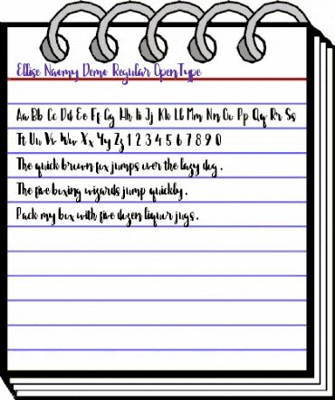 Ellise Naomy Demo Regular animated font preview