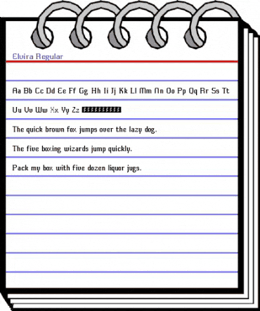 Elvira Regular animated font preview Elvira Regular animated font preview