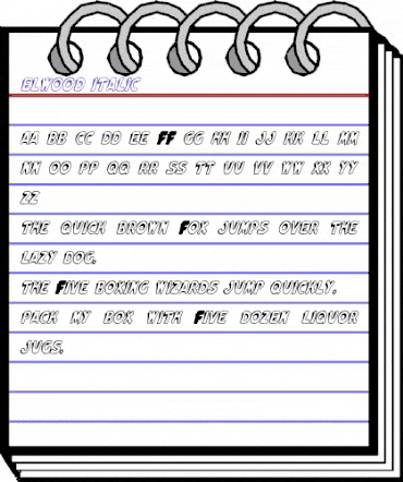 Elwood Italic animated font preview