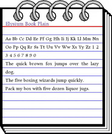 Elysium Book Regular animated font preview