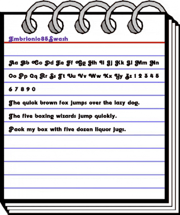 Embrionic85Swash Swash animated font preview Embrionic85Swash Swash animated font preview