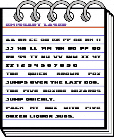 Emissary Laser Regular animated font preview