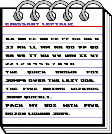 Emissary Leftalic Italic animated font preview