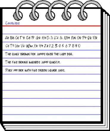 Emixvade Regular animated font preview