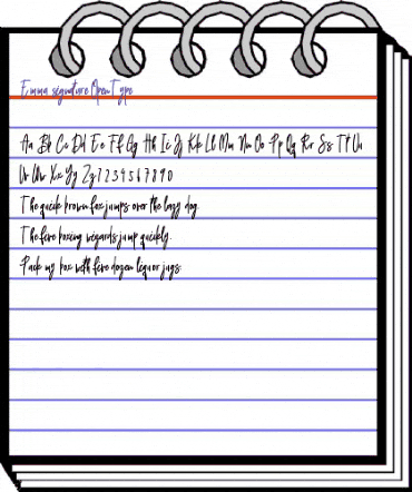 Emma signature Regular animated font preview