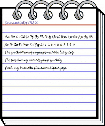 Emmascript MVB Std Regular animated font preview