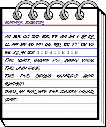 Empire Samgor Regular animated font preview
