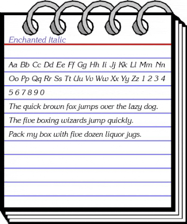 Enchanted Italic animated font preview