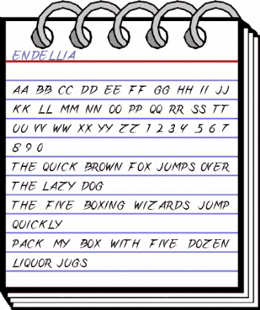 ENDELLIA Regular animated font preview