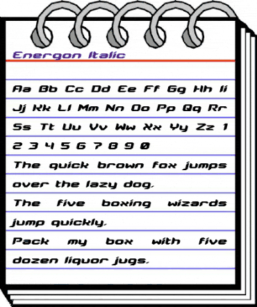 Energon Italic animated font preview