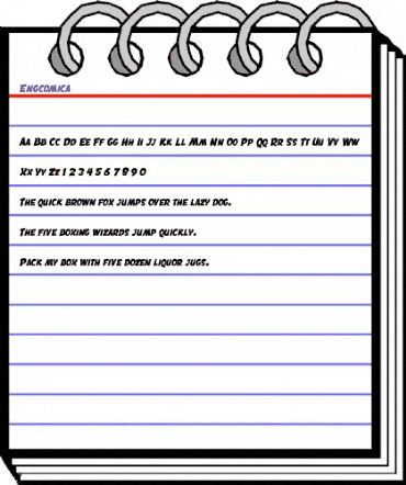 Engcomica Regular animated font preview