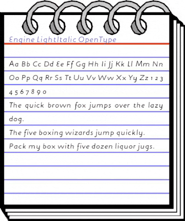 Engine LightItalic animated font preview