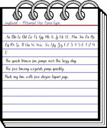 england - Personal Use Regular animated font preview