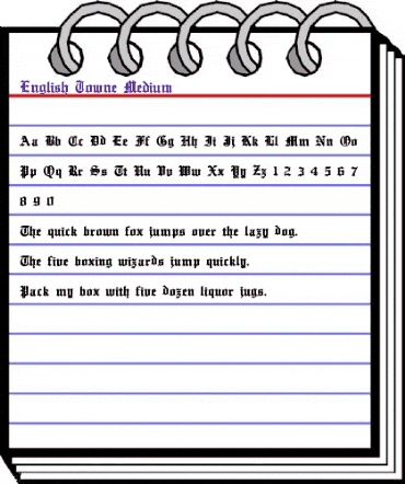 English Towne Regular animated font preview
