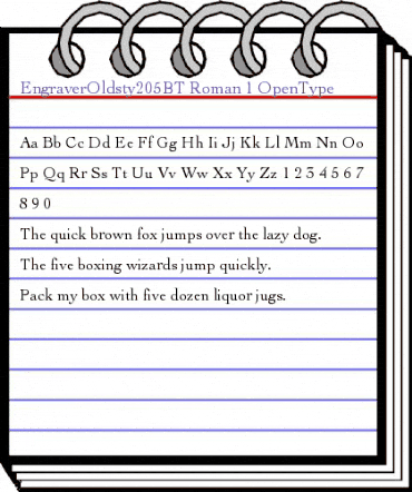 Engravers' Oldstyle 205 Regular animated font preview