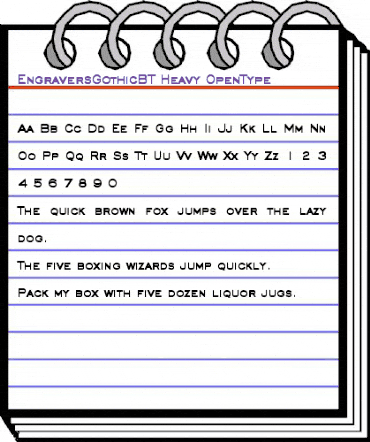 EngraversGothicBT Heavy animated font preview