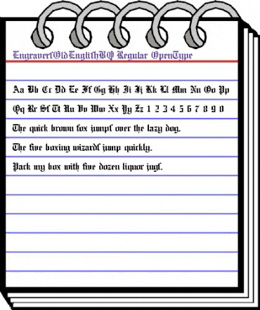 Engravers Old English BQ Regular animated font preview