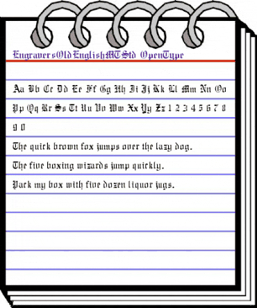 Engravers Old English MT Std Regular animated font preview