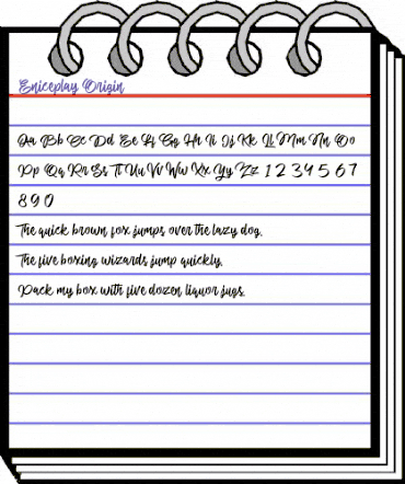 Eniceplay Origin Regular animated font preview