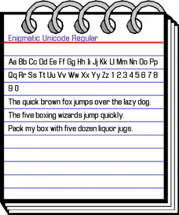 Enigmatic Unicod Regula animated font preview Enigmatic Unicod Regula animated font preview