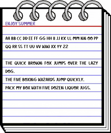 Enjoy Summer Regular animated font preview
