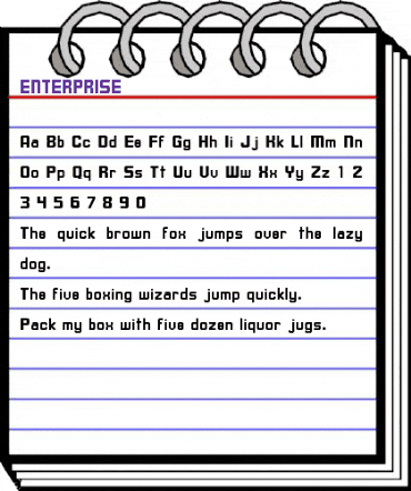 ENTERPRISE Regular animated font preview