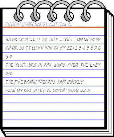 Enview Condensed Light Italic animated font preview Enview Condensed Light Italic animated font preview