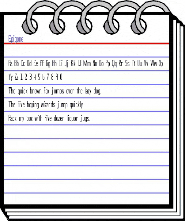 Epigone Regular animated font preview