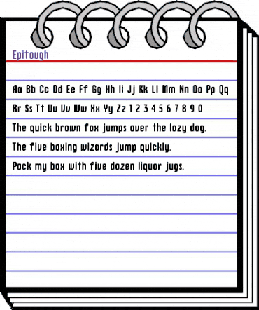 Epitough Regular animated font preview