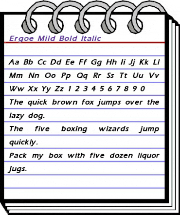 Ergoe-Mild Bold Italic animated font preview