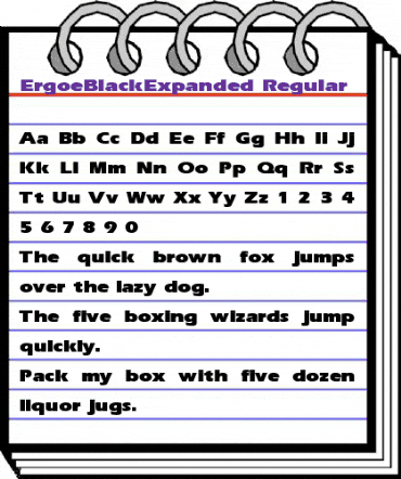 ErgoeBlackExpanded Regular animated font preview