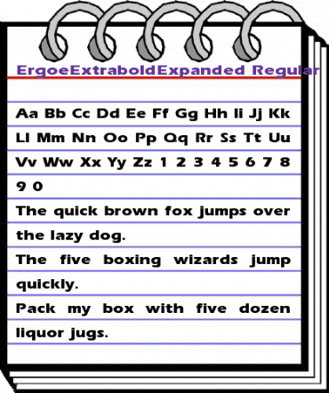 ErgoeExtraboldExpanded normal animated font preview