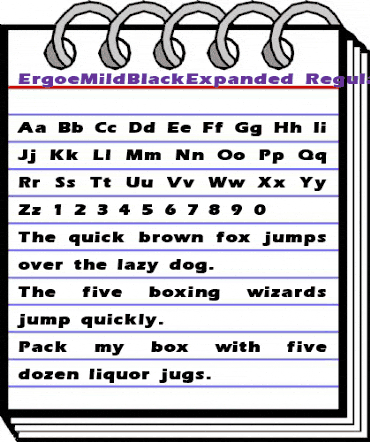ErgoeMildBlackExpanded Regular animated font preview