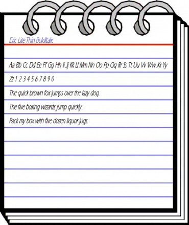 Eric Lite Thin BoldItalic animated font preview Eric Lite Thin BoldItalic animated font preview