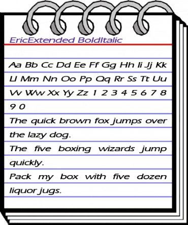 EricExtended BoldItalic animated font preview EricExtended BoldItalic animated font preview