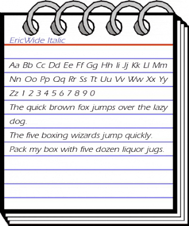 EricWide Italic animated font preview