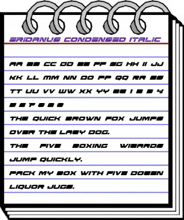 Eridanus Condensed Italic Condensed Italic animated font preview