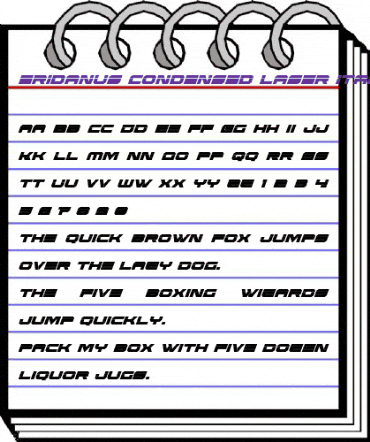 Eridanus Condensed Laser Italic Condensed Italic animated font preview