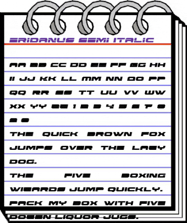 Eridanus Semi-Italic Semi-Italic animated font preview