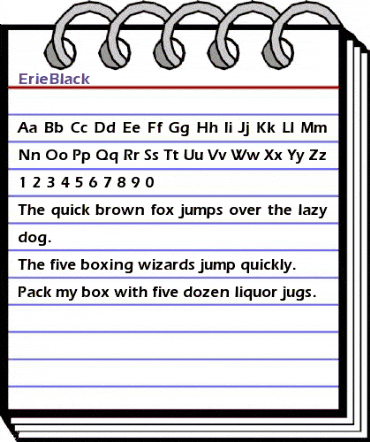 ErieBlack Regular animated font preview