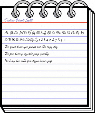 Erisblue Script Light Regular animated font preview