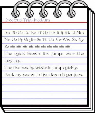 Erotique Trial Medium animated font preview