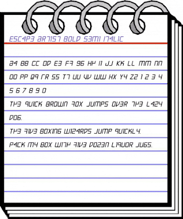 Escape Artist Bold Semi-Italic Bold Semi-Italic animated font preview