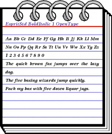 ITC Esprit Std Bold Italic animated font preview ITC Esprit Std Bold Italic animated font preview