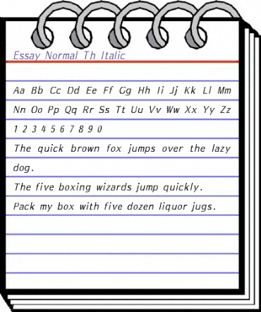 Essay-Normal Th It Italic animated font preview