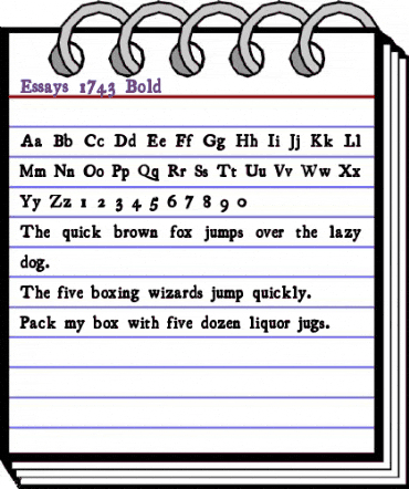 Essays1743 Bold animated font preview