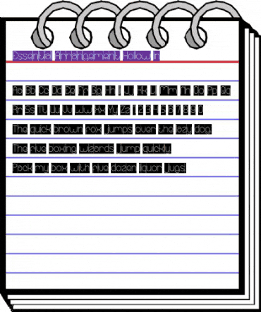 Essential Arrangement-Hollow-In Regular animated font preview