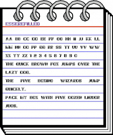 Essere Filled Regular animated font preview