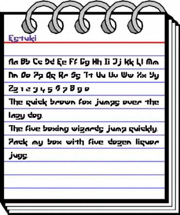 Estuki Regular animated font preview