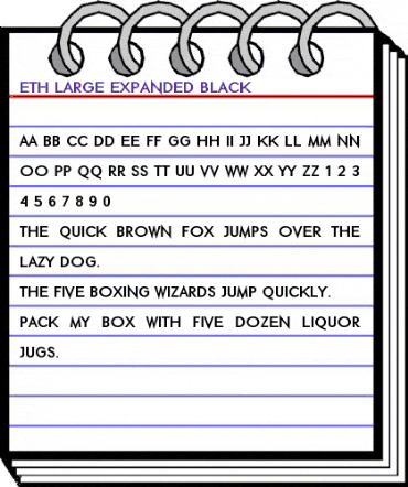 ETH Large Expanded Black animated font preview